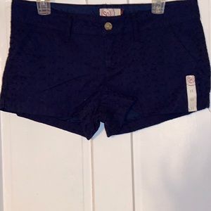 So! Navy Lace Juniors Size 11 Polyester/Cotton Shorts